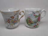 2 floral shaving mugs as shown