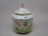 EArly YEars floral Biscuit jar w/ gold leaves