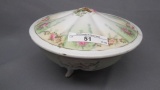 RS Prussia floral round covered box.