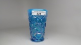 CHECKERBOARD juice 4 inches BLUE OPAL LG WRIGHT WESTMORELAND CONTEMPORARY