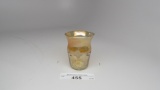 ETCHED FLOWER  shot glass MARIGOLD LATE