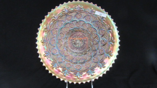 Dugan 12 3/4" peach opal Persian Garden chop plate. Very rare!