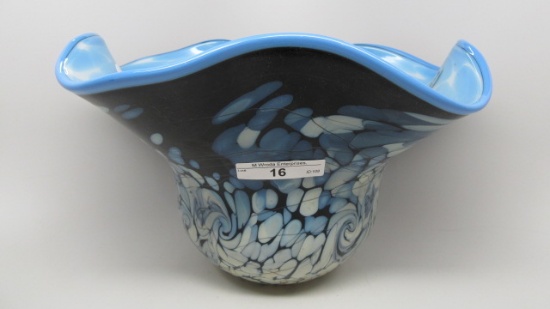 Frank Workman 9" ruffled multi-colored bowl