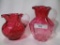 2 Fenton cranberry syrup pitchers