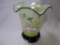 Fenton toapz opal deocrated ruffled flip vase