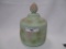 Fenton burmese decorated grape covered candy