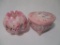 Fenton rosalene decorated heart box & 4