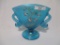 Fenton decorated dolphin fan vase