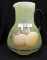 Fenton vaseline opal decorated pitcher