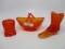 Fenton orange hobnail items as shown