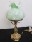 Fenton hand painted wavecrest dresser lamp