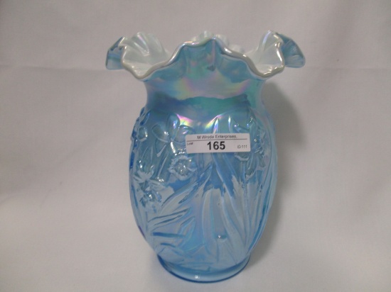 Fenton  12" Feather decorated vase
