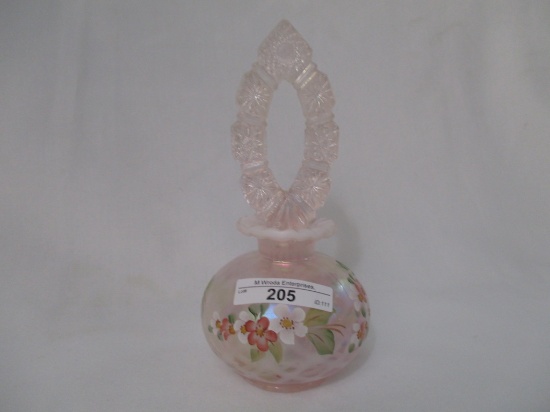 Fenton decorated perfume bottle