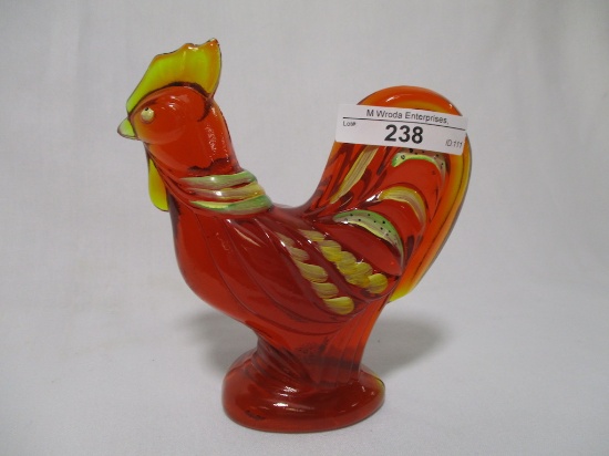 Fenton decorated 5" rooster