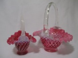 Fenton cran hobnail baskets as shown