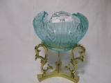 Fenton candle bowl on stand