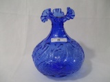 Fenton cobalt Swans vase