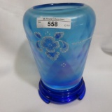 Fenton celeste stretch decorated vase