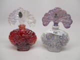 2 Fenton decorated perfume bottles
