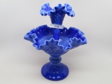 Fenton periwinkle Diamond Lace single lily epergne