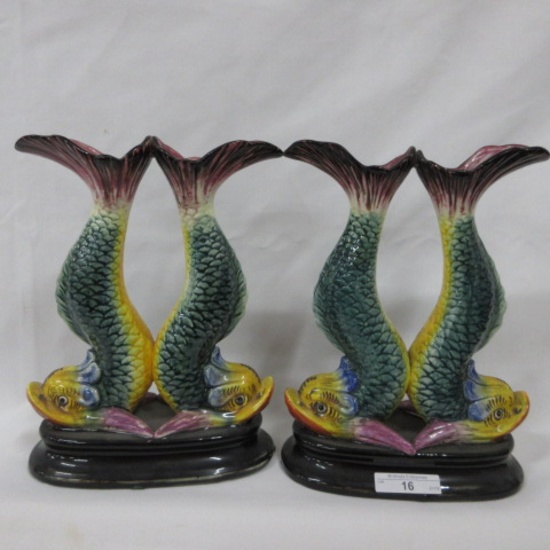 Pair of Dolphin bud vases, MIJ