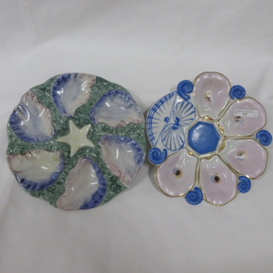 Majolica Oyster plates (2)