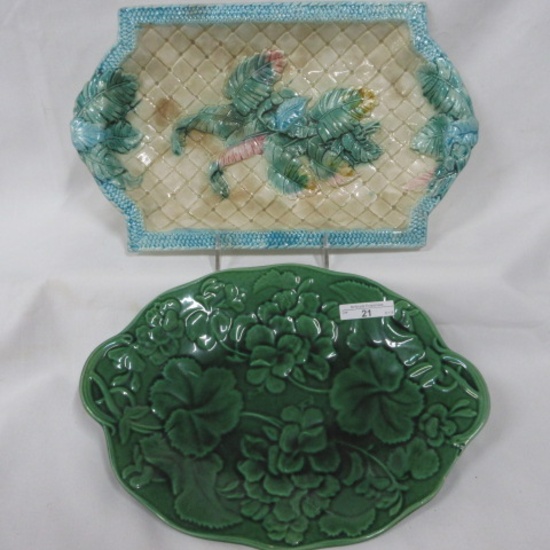 2 Majolica serving platters