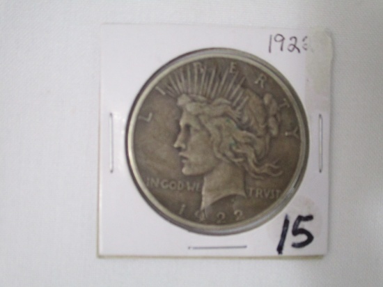1922 Peace Dollar F toned