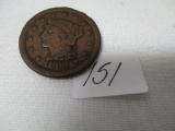 1854 Large Cent  VF