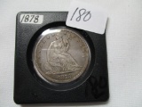 1878 Seated Liberty Half XF