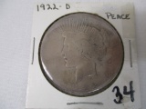1922 D Peace Dollar G