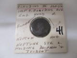 Claudius II Roman coin  Neptune holding Dolphin- RARE ( est 40-50.00)