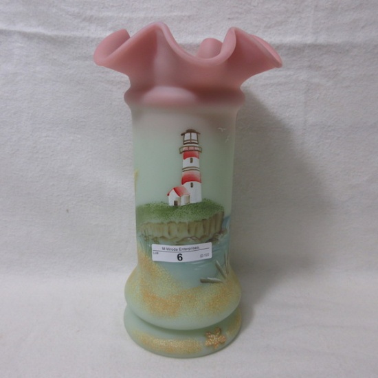 9" HP Lotus Mist w/ Light house Vase - Kibbs