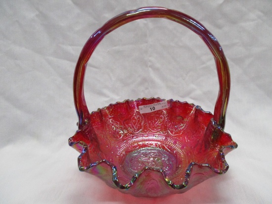 Fenton Red Carnival Persian Med. Basket