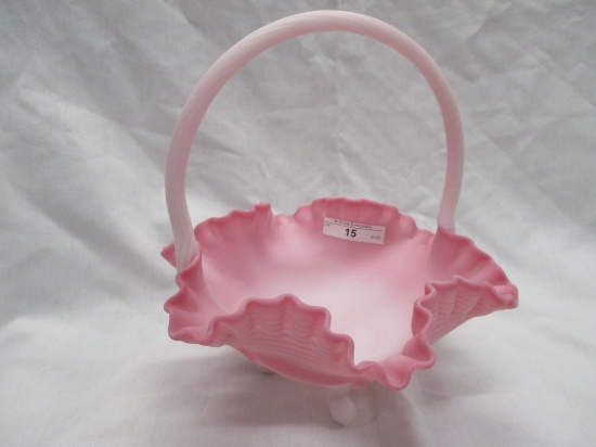 Fenton Rosalene Satin Footed 10" Basket