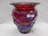 Fenton Red Carnival Sunflower Vase - Beautiful!