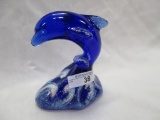 Blue Hand Painted Dolphin Woestell