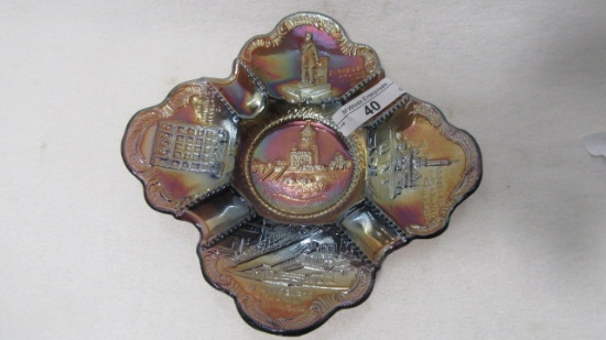Mburg Purple Cleveland Memorial Ashtray. A top piece of Millersburg glass.