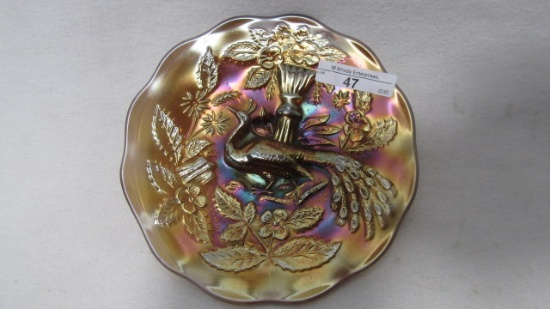 Mburg 6" Purple Peacock at Urn plate. No bee, no beads.