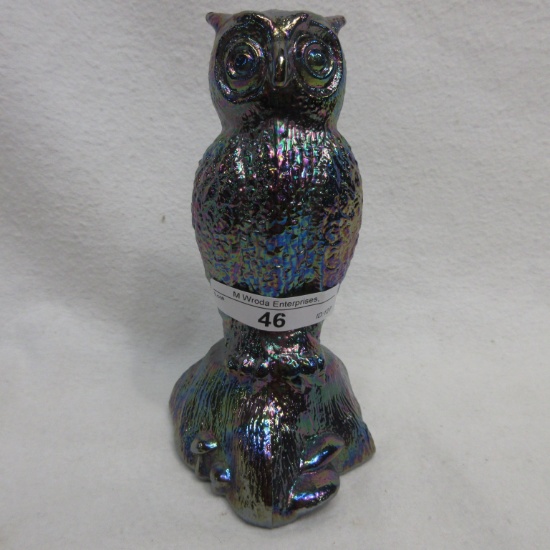 Fenton Carnival Owl Paperweight