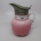 Victorian syrup pitcher Pink opaque Forget Me Not
