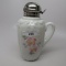 Victorian syrup pitcher Embossed floral milk glass