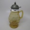 Victorian Syrup Pitcher Pedastal EAPG Green coin spot