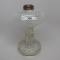 #1 stand lamp by Nickel Plate with opal. Stripe font and French Opal font,