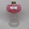 stand lamp w/cranberry opal Windows font and crystal stem & base 8