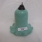 Victorian ruffled smoke bell, green opaque