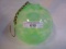 Victorian Witches ball w/ chain- green opal coin dot