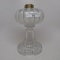 #1 stand lamp in Jensen Bead pattern white opal vertical stripes in font an