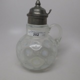 Victorian syrup pitcher French opal coin dot