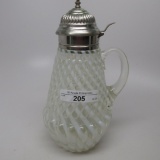 Victorian syrup pitcher Chrysanthemum base swirl french opal